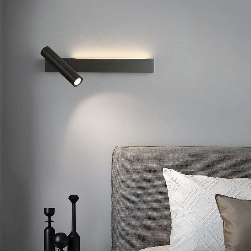 Modern Luxury Rectangle Copper LED Sconce — Small - Left / Black - 110V-120V For US/CA / Warm Light (3000K)