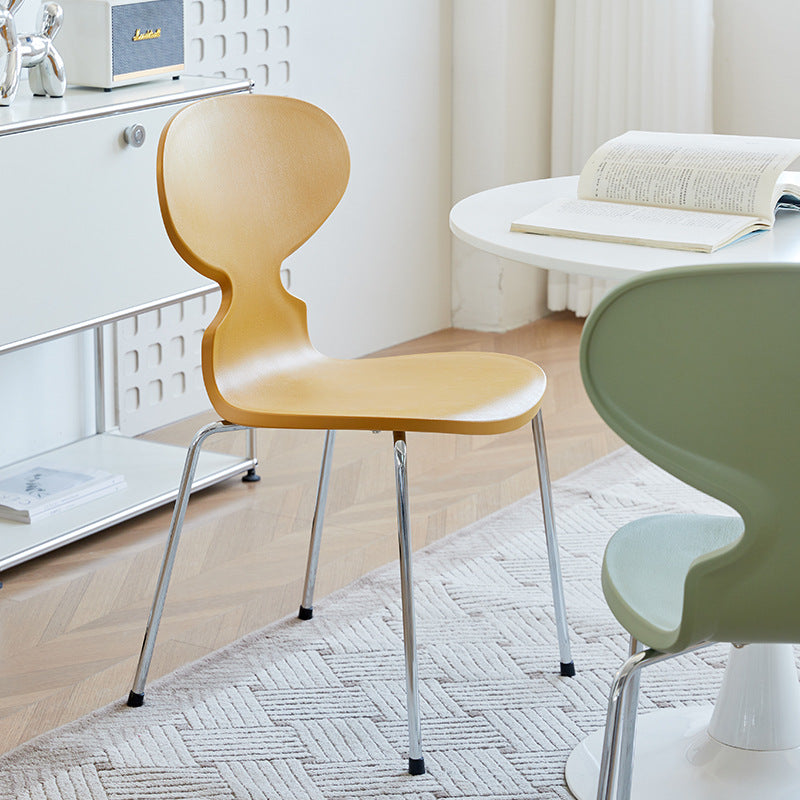 Minimalist Metal Four-Leg Chair — A / Yellow