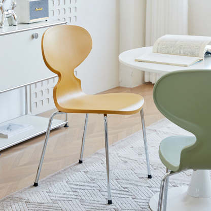 Minimalist Metal Four-Leg Chair — A / Yellow