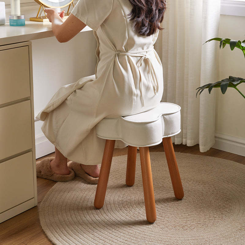Cloud Clover Wood Lambswool Armchair