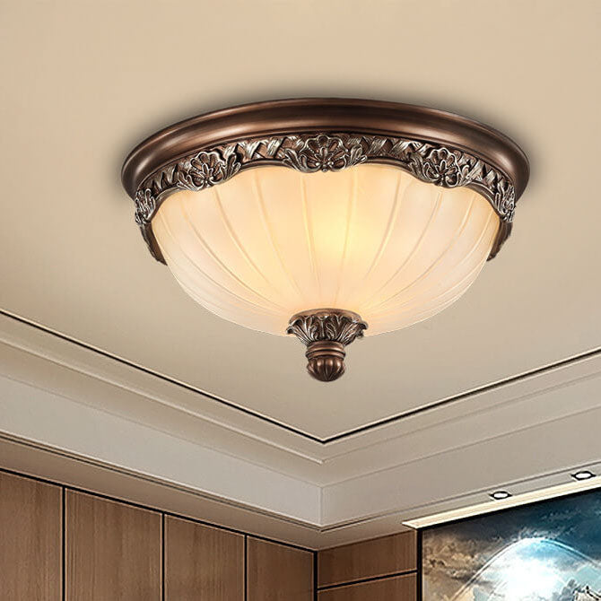 European Vintage Rustic Iron 2/3-Light Flush Mount — 220V-240V For UK/AU