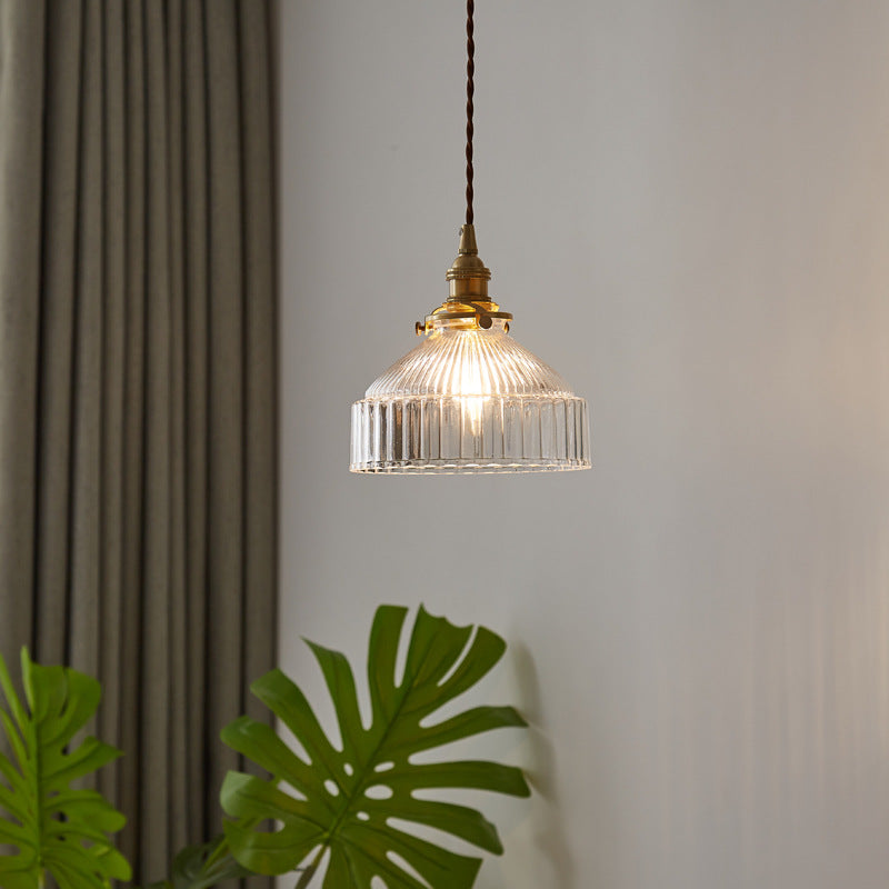 Nordic striped round pendant lighting in brass — 110V-120V (US/CA)