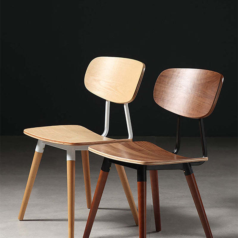 Scandinavian Square Wood Iron Chair
