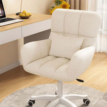 Nordic Velvet Swivel Height-Adjustable Desk Chair