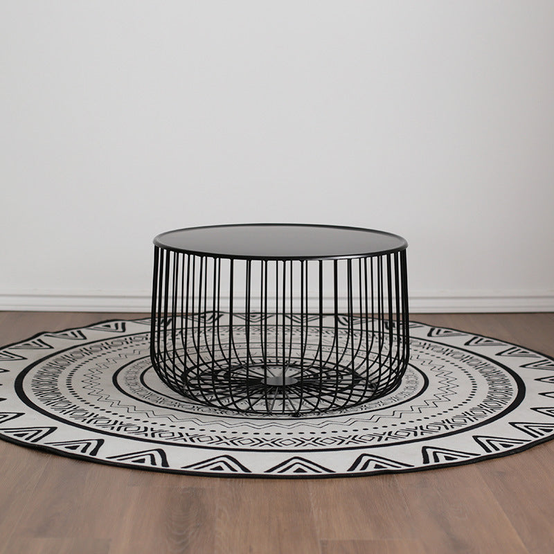 Contemporary Iron Cage Coffee Table — Large - Black