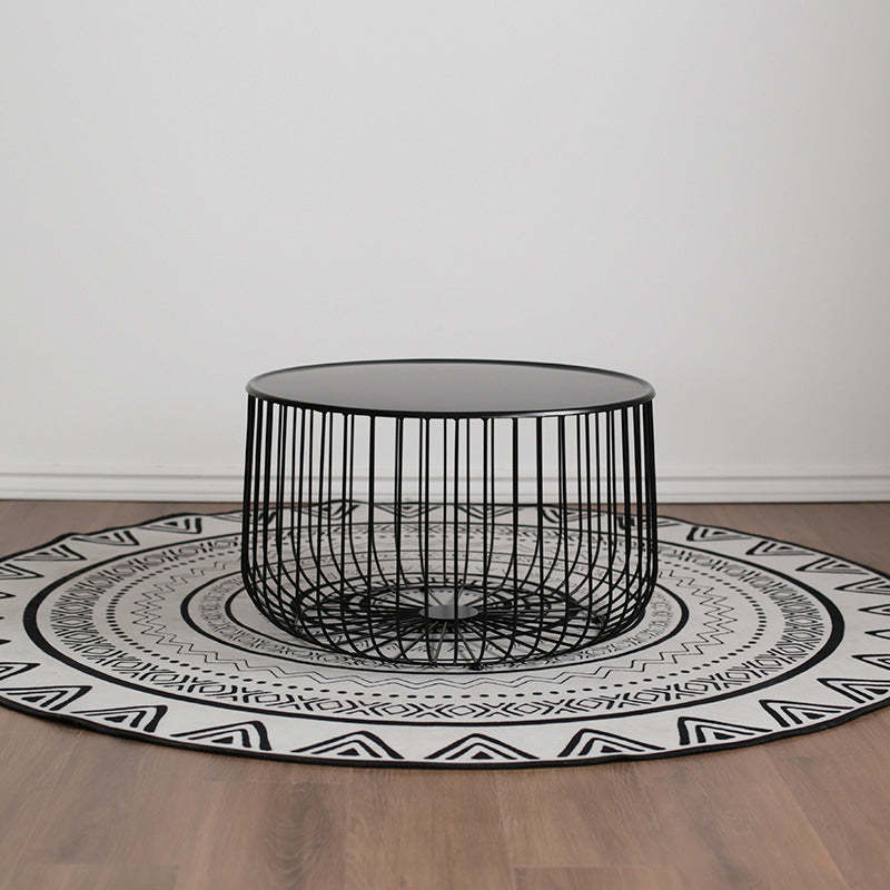 Contemporary Iron Cage Coffee Table — Large - Black