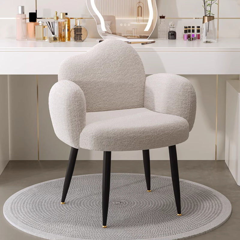 Scandinavian Cloud Lambswool Vanity Stool — Gray