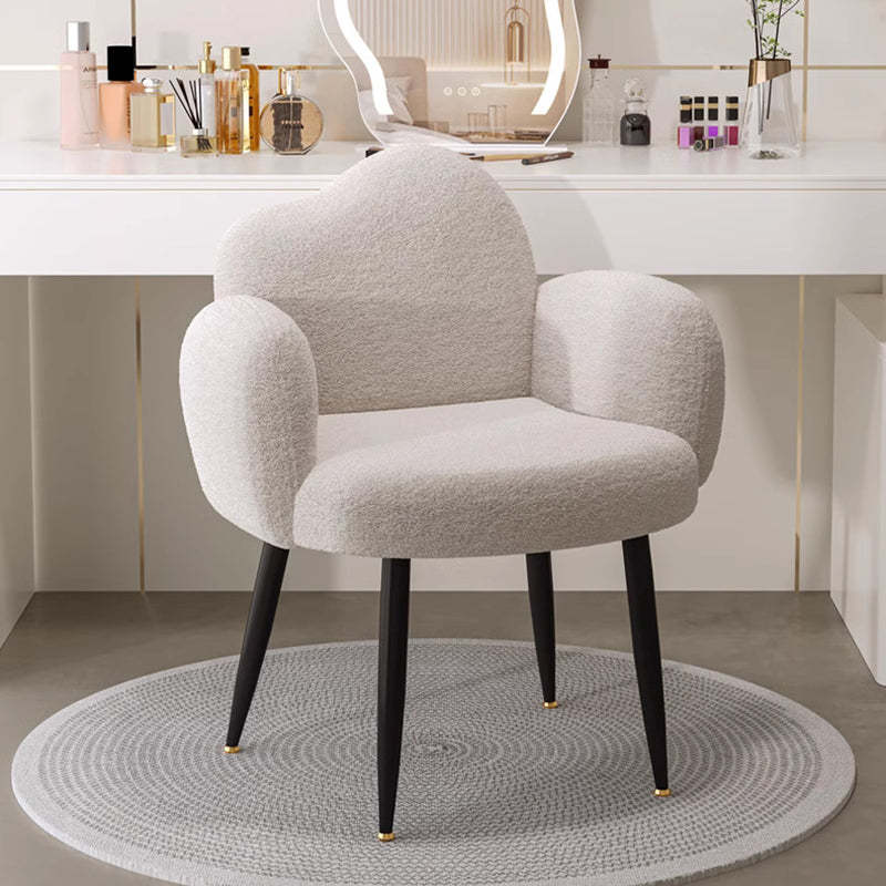Scandinavian Cloud Lambswool Vanity Stool — Gray