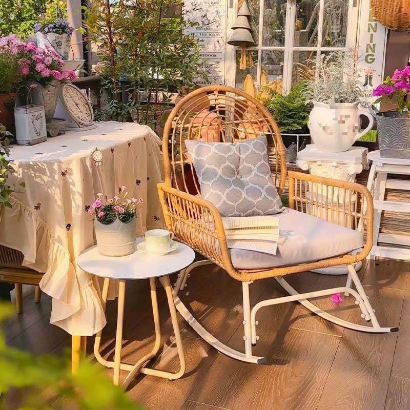 Chinese Rattan Steel Cushion Recliner
