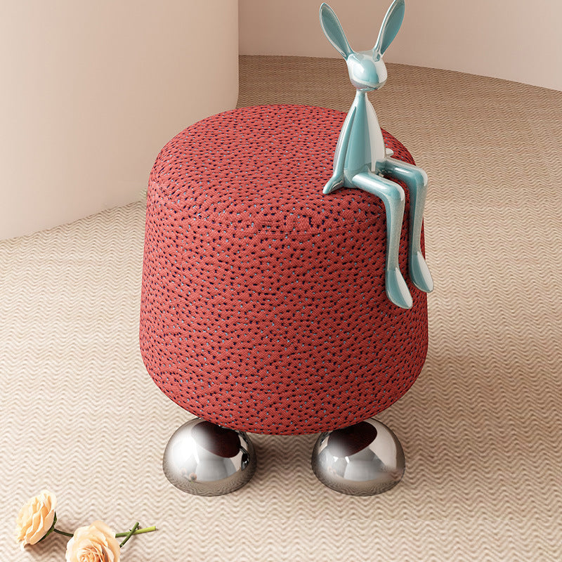 Modern Wood Stainless Steel Vanity Stool