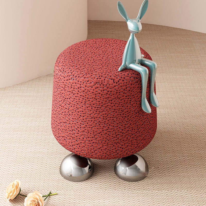 Modern Wood Stainless Steel Vanity Stool