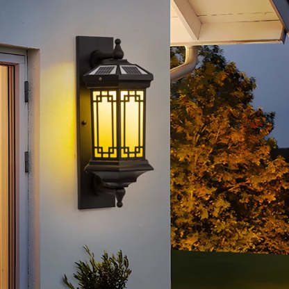 Chinese Solar Cylinder Loft Aluminum Glass Wall Sconce — 3.2V