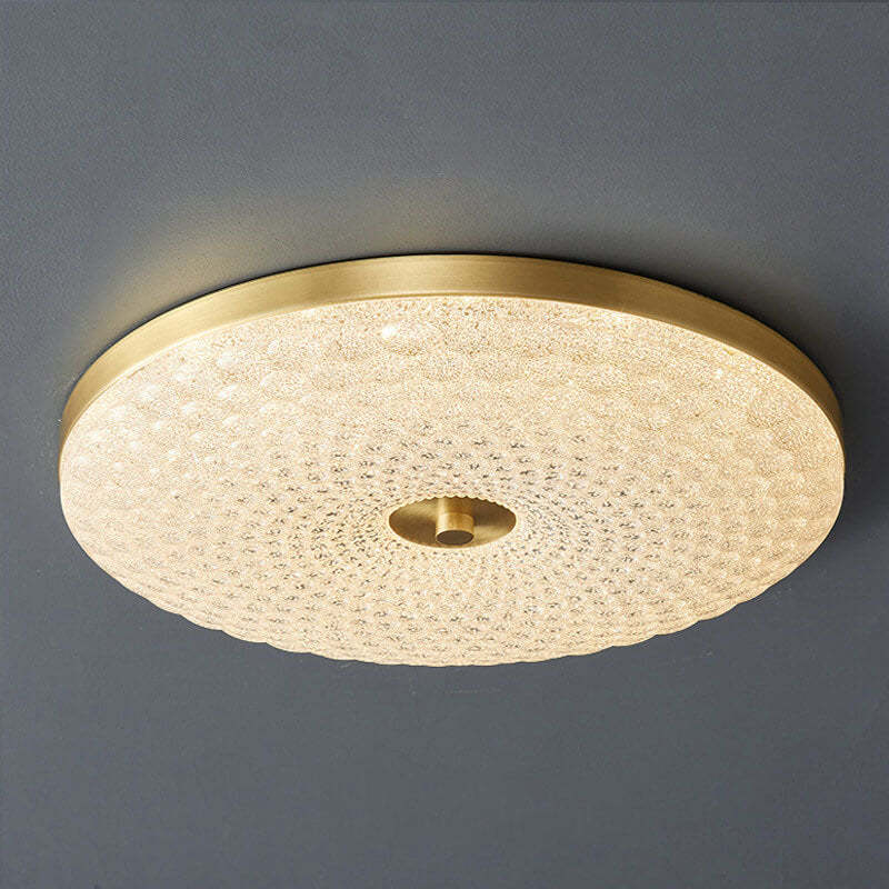 Scandinavian Round Copper Acrylic LED Flush Mount Light
