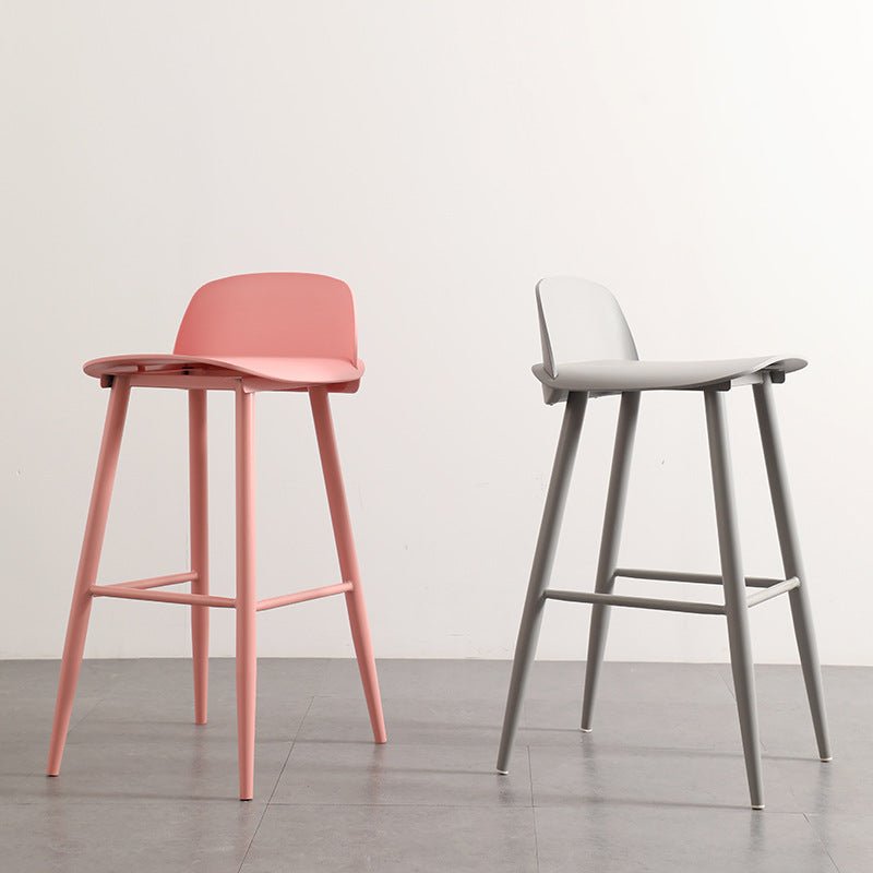 Minimalist Steel Plastic Bar Stool