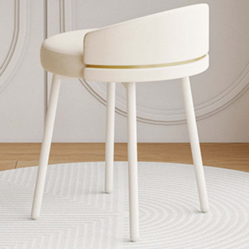 Minimalist Round Leather Iron Vanity Stool — Rotatable / Yellow + Beige