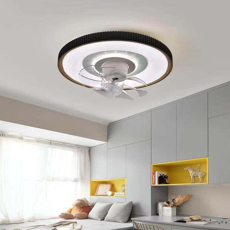 Minimalist Round LED Flush Mount Fan Light