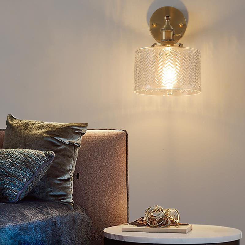 Nordic Minimalist Brass Cylinder Sconce