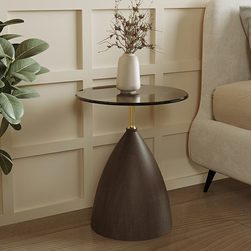 Lighom minimalist end cone steel glass metal end & side tables
