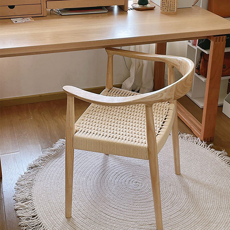 Vintage Braided Rope Wood Dining Chair