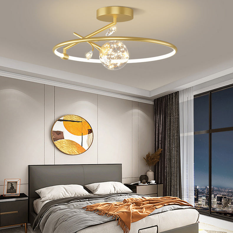 Modern Art Deco Iron Ring Star LED Pendant