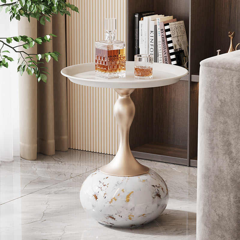 Modern Luxury Gourd Steel Ceramic Coffee Table
