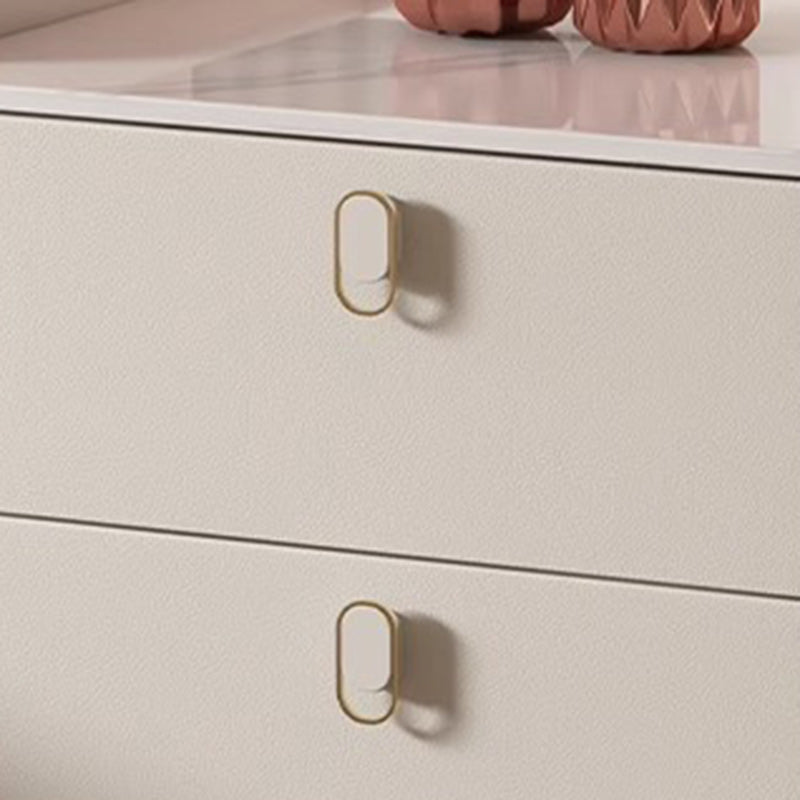 Minimalist Rock Panel Pine Square Nightstand 2-Drawer