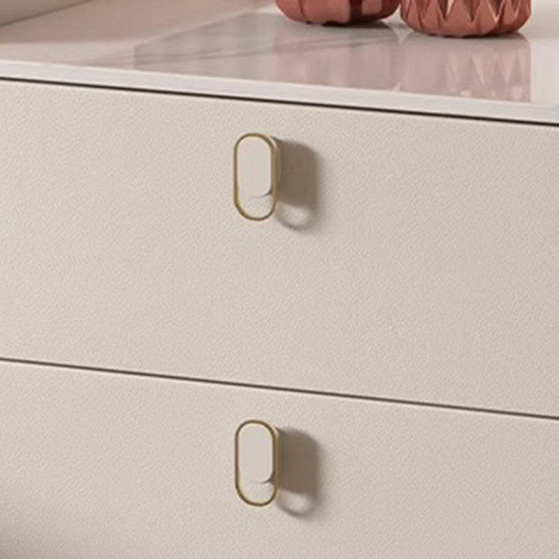 Minimalist Rock Panel Pine Square Nightstand 2-Drawer