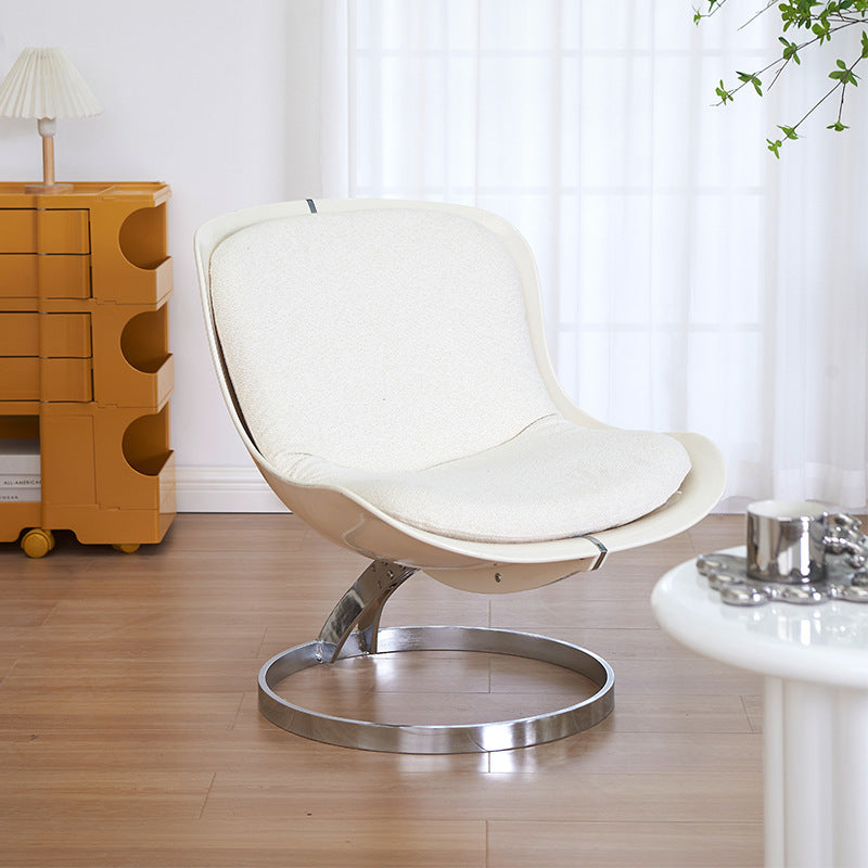 Scandinavian Wraparound Lambswool Curved Accent Chair — C