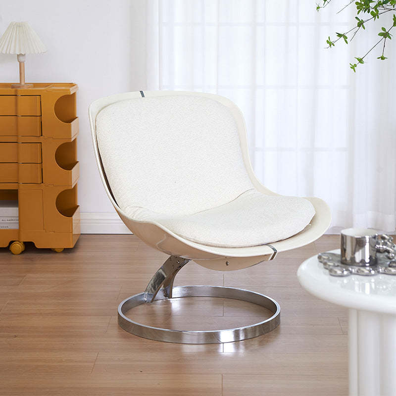 Scandinavian Wraparound Lambswool Curved Accent Chair — C