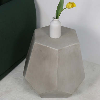Industrial Hexagonal Magnesium Oxide End Table