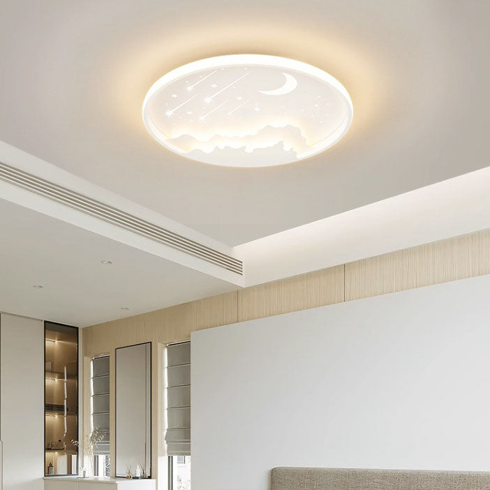 Modern Iron Round Kids LED Flush Mount Light