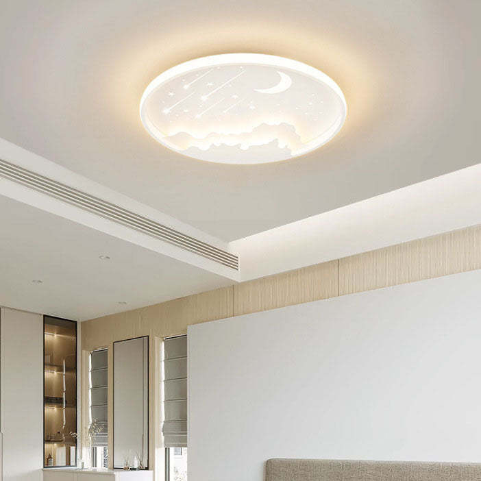Modern Iron Round Kids LED Flush Mount Light