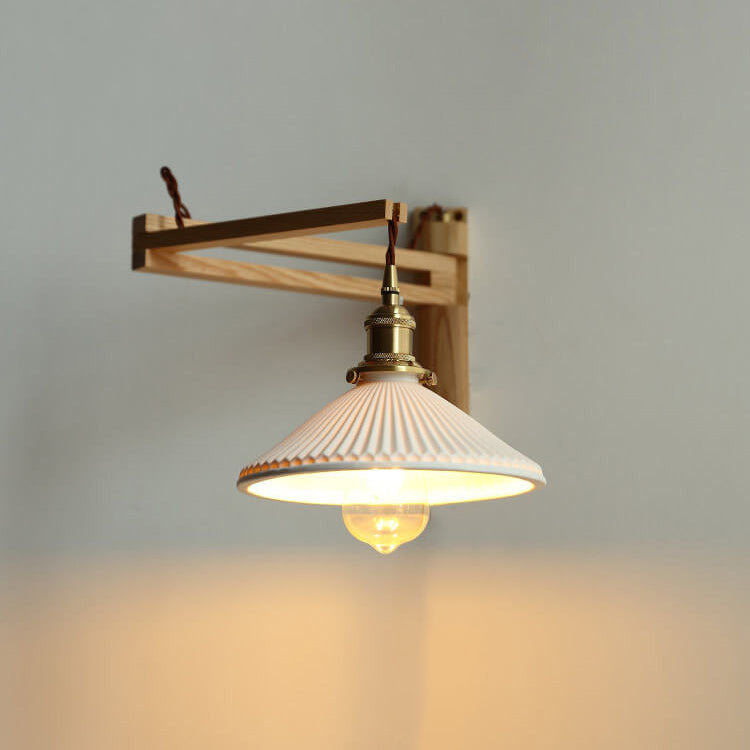 Nordic Milk White Glass Retractable Wall Sconce