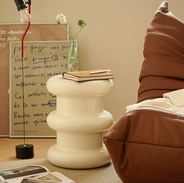 Minimalist Cylindrical Plastic End Table