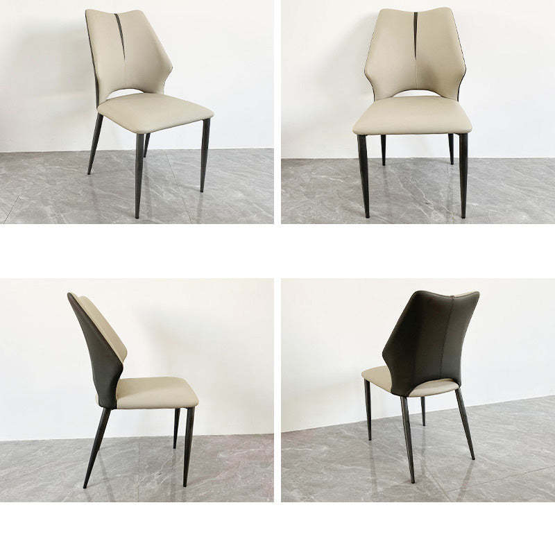 Contemporary Microfiber Leather Steel Dining Chair