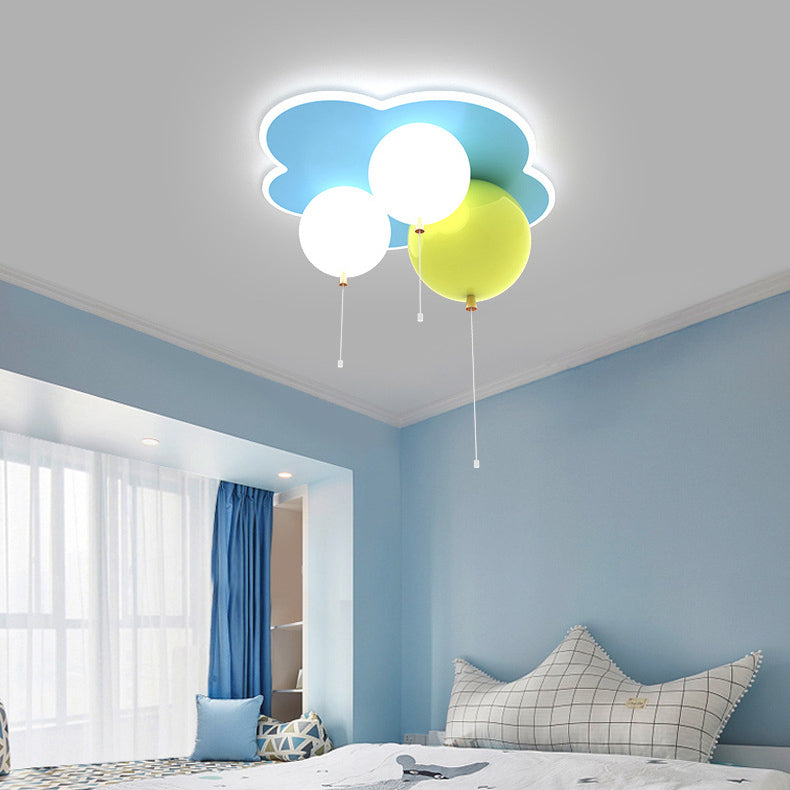 Yellow acrylic balloon art flush mount lighting - art deco — 220V-240V (UK/AU)