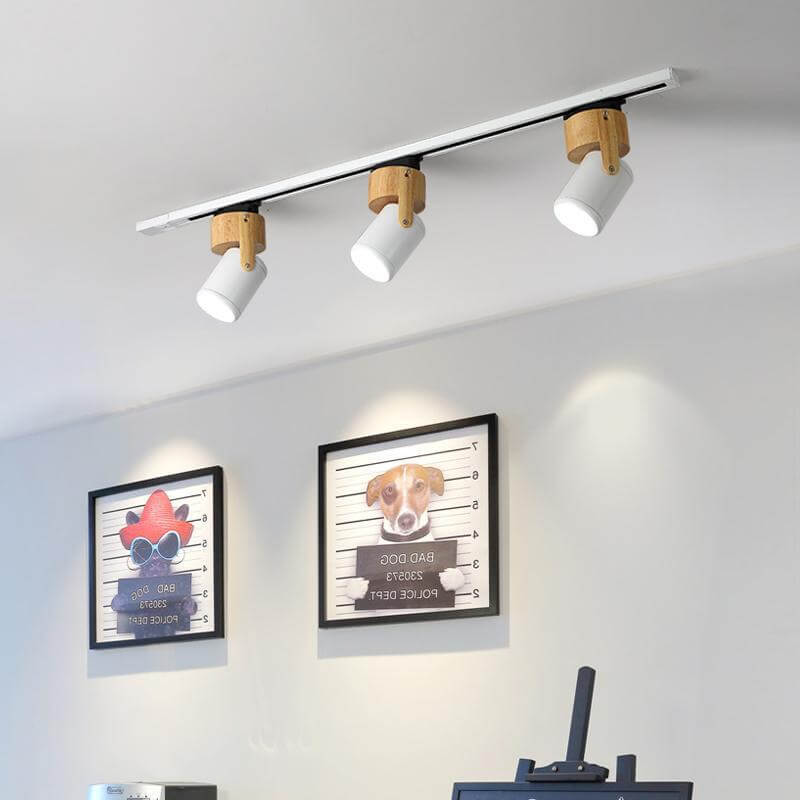 Minimalist Wooden Spotlight Track LED Flush Ceiling Light