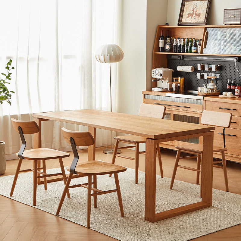 Nordic Cherry Wood Iron Dining Chair