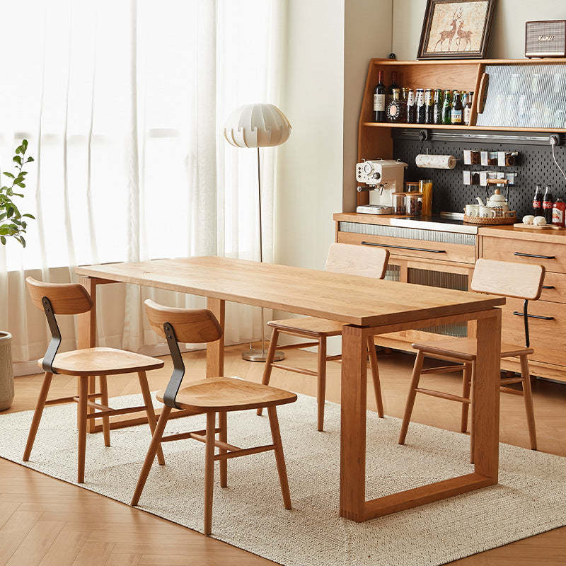 Nordic Cherry Wood Iron Dining Chair
