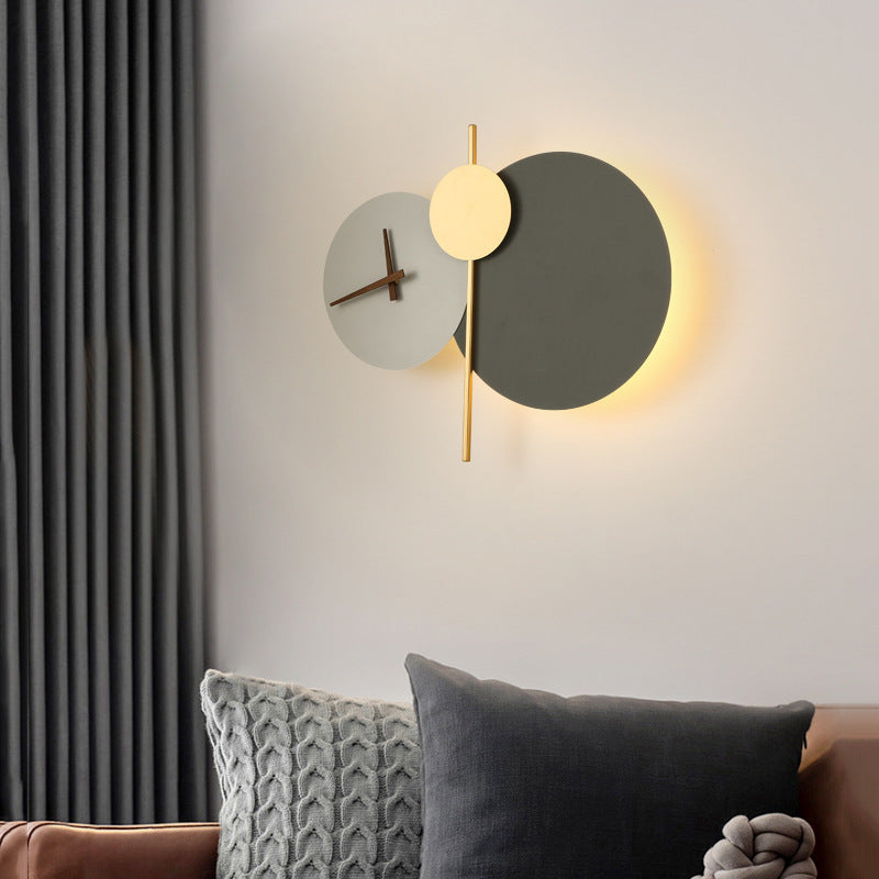 Minimalist Iron Acrylic LED Clock Sconce
