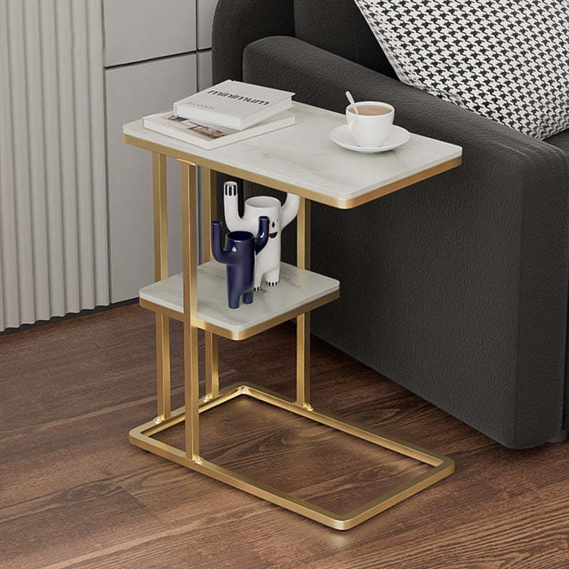 Nordic Rock Slab Metal End Table