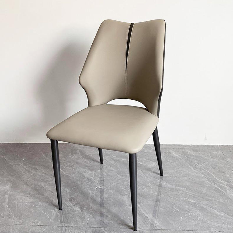 Contemporary Microfiber Leather Steel Dining Chair