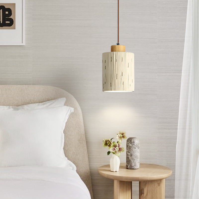 Scandinavian Cylinder Cone Cement Solid Wood Pendant Light
