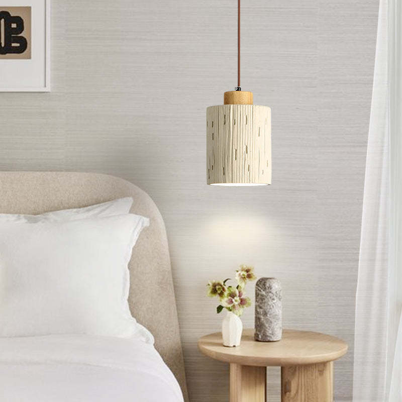 Scandinavian Cylinder Cone Cement Solid Wood Pendant Light