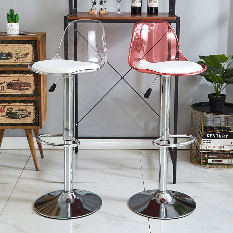 Minimalist Cylinder Base Metal PET Bar Stool
