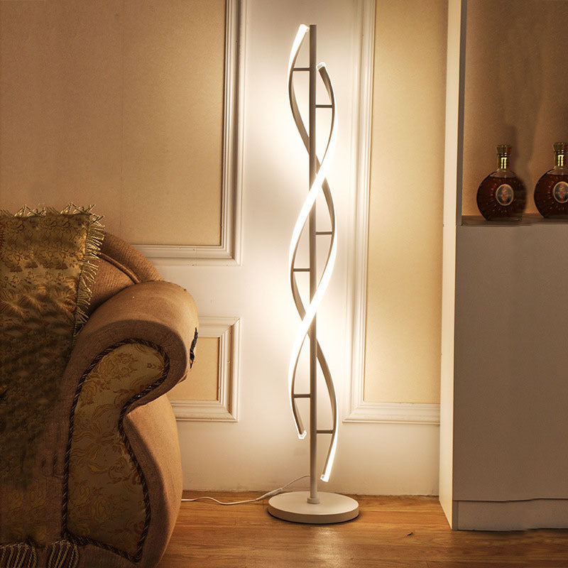 Minimalist Spiral LED Floor Lamp — White / 3 Colors Changeable (Warm/Neutral/White) / 110V-120V For US/CA