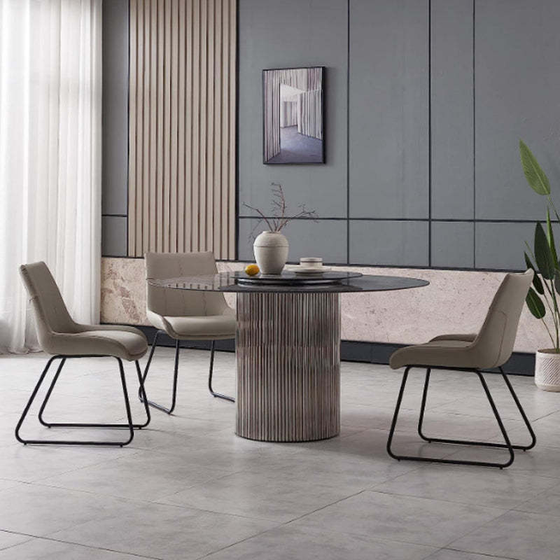 Nordic Leather Metal Trapezoidal Dining Chair