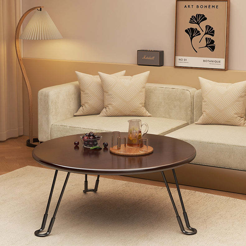 Minimalist Foldable Wood Iron Coffee Table