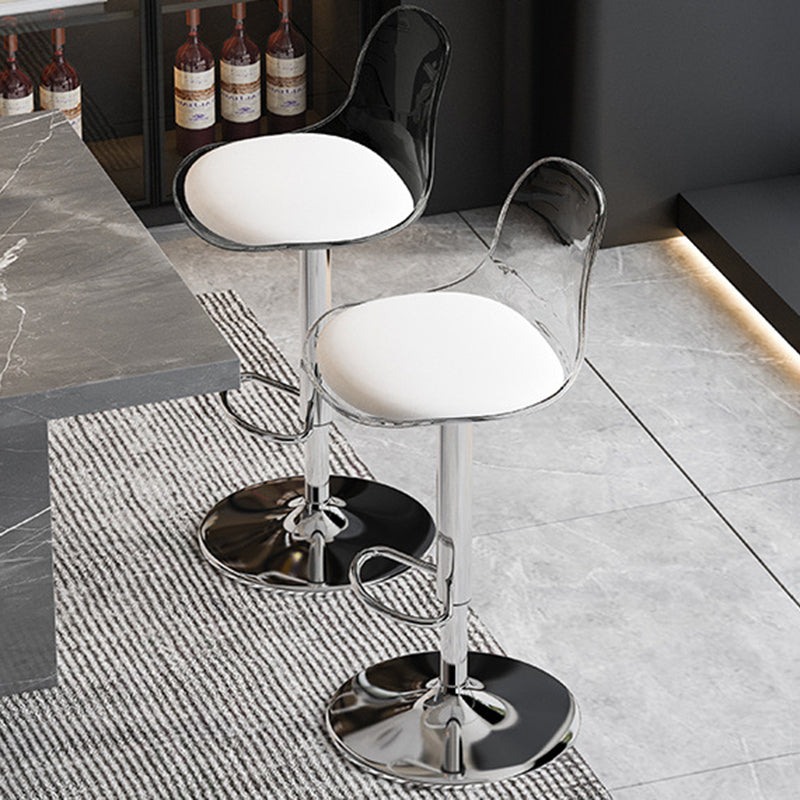 Scandinavian Curved Acrylic Swivel Bar Stool — Yellow