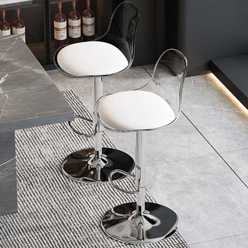 Scandinavian Curved Acrylic Swivel Bar Stool — Yellow